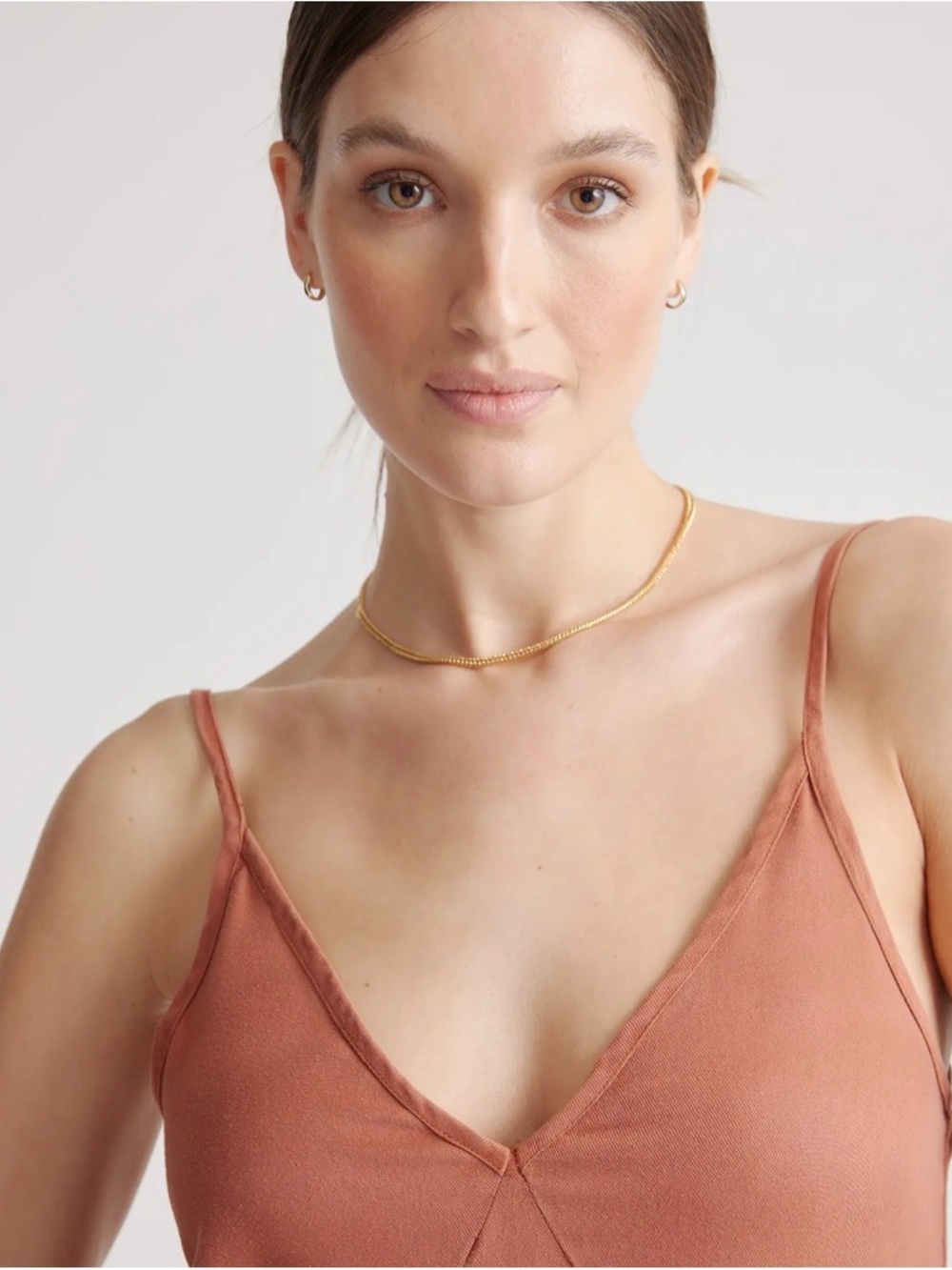 NWOT Quince Vintage Wash Tencel Maxi Slip Dress in Terracotta - Picture 5 of 12